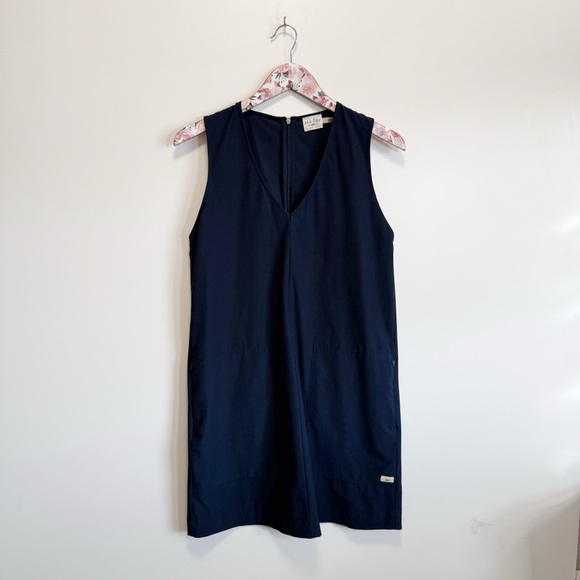 FAHERTY All Day Sleeveless V-Neck Mini Dress Navy Blue Small - Picture 2 of 8